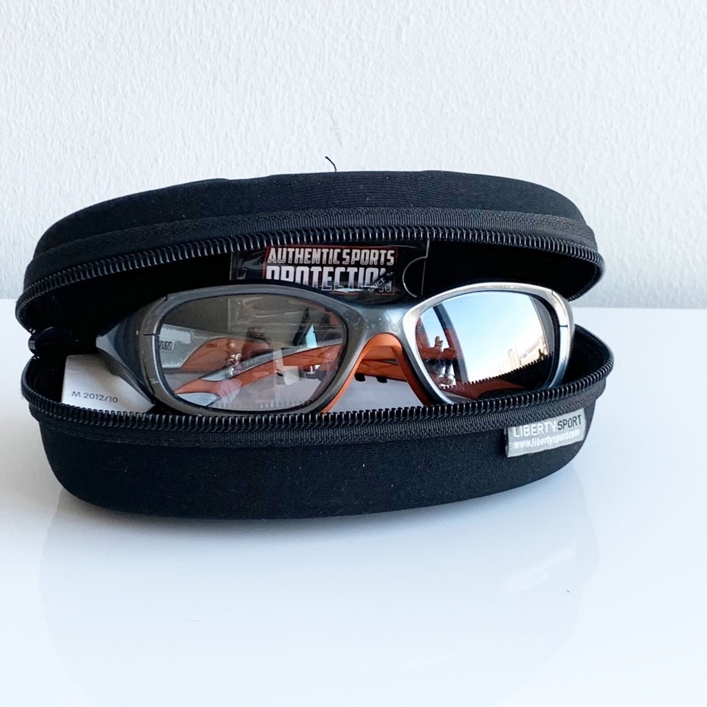Liberty Sport Slam Glasses F8 Navy and Orange - with case & accessories